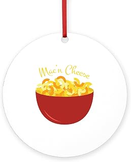 CafePress Mac N Cheese Round 4" MDF Holiday Ornament