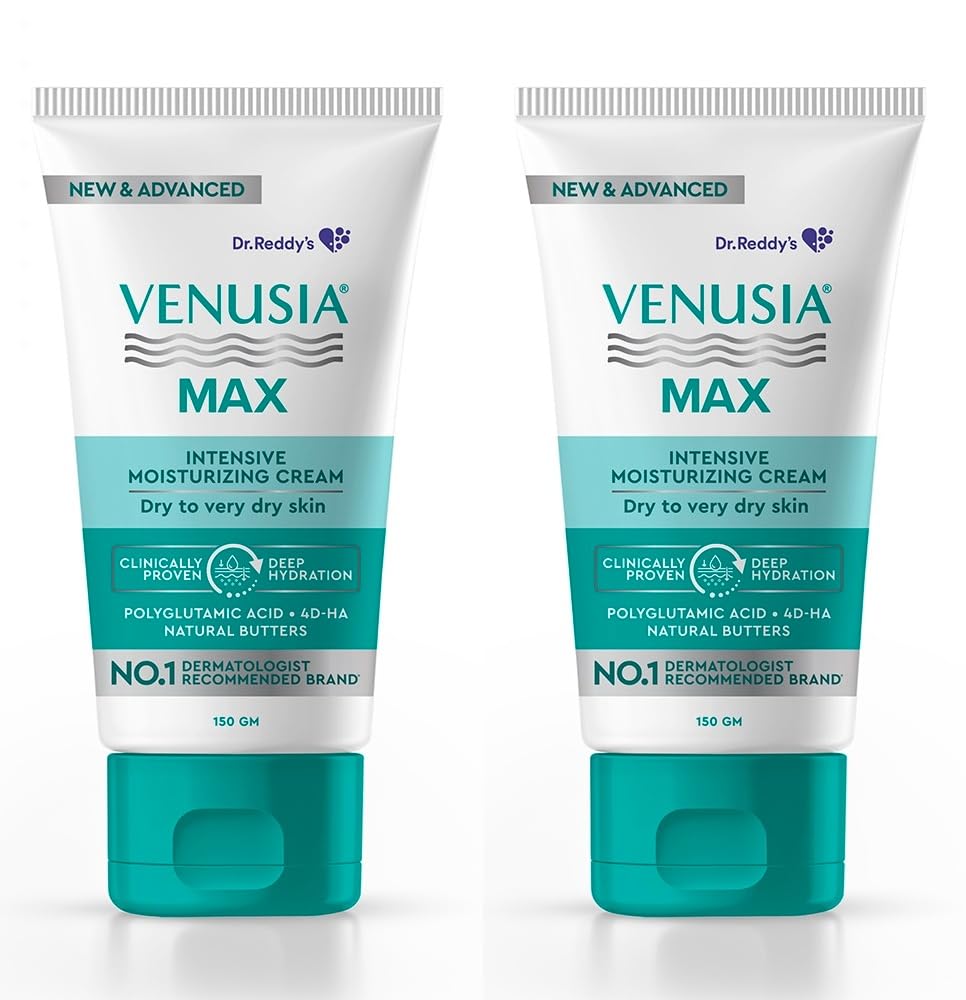 Venusia Max Intensive Moisturizing Cream For Dry Skin To Very Dry Skin, 150 g x Pack of 2