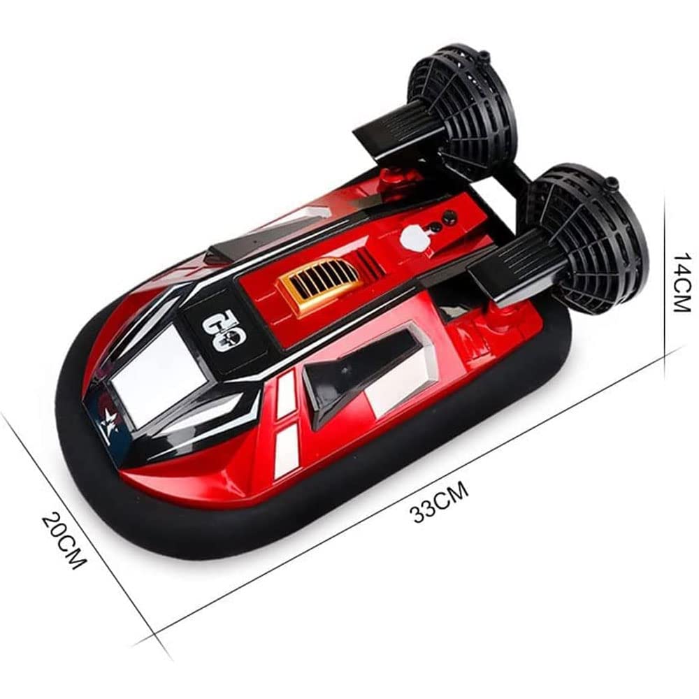 WOLWES RC-Boot Amphibisches Ferngesteuertes Hovercraft, 2,4-GHz-RC-Fahrzeug, Wasserland-Hochgeschwindigkei S-RC-Schiff, Wasserdichtes RC-Boot-Stunt-Elektrospielzeugauto, Kindergeburtstagsgeschenk
