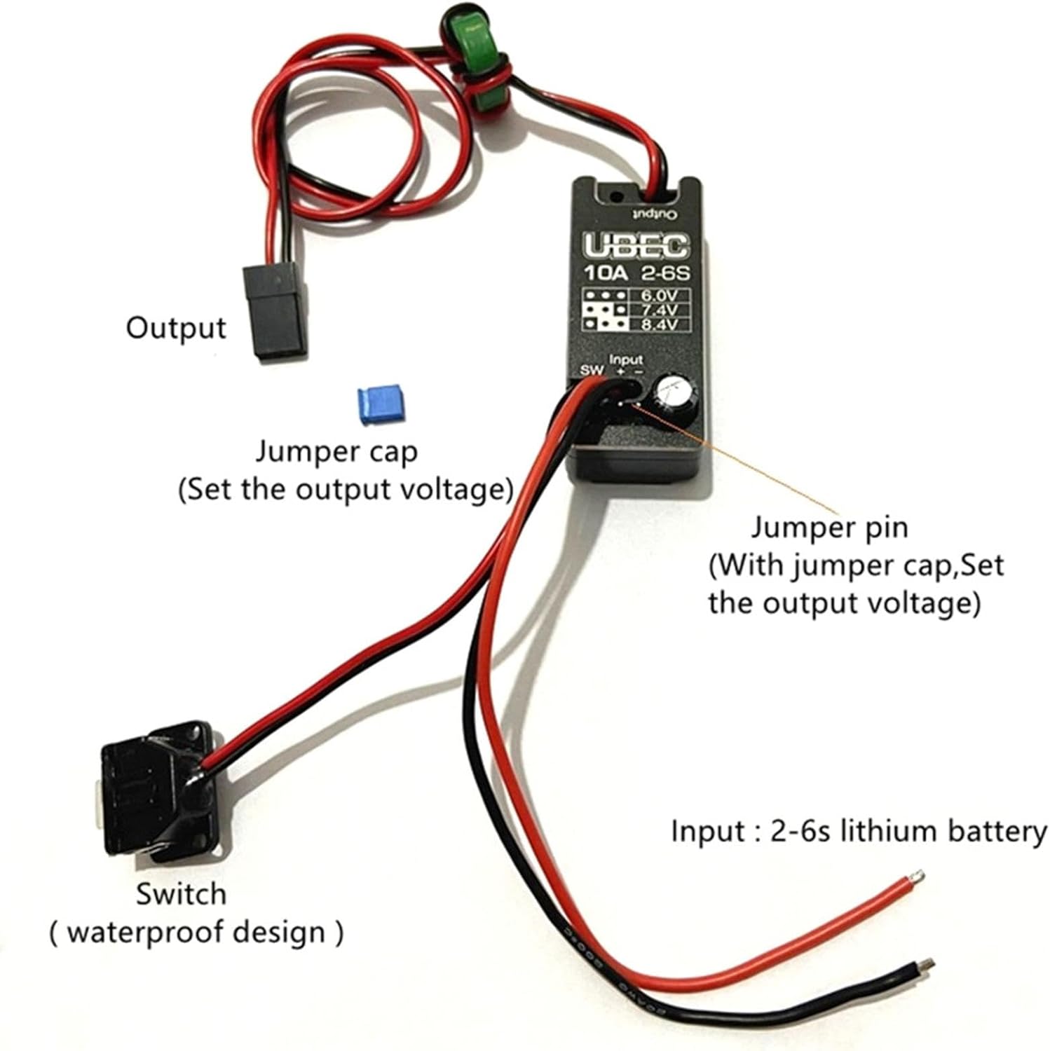UBEC Module UBEC 10A-Car 2-6s Input External BEC Switching Board DC-DC for Receivers/Gyros/Servos Accessory