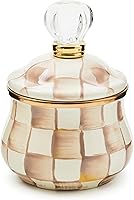 Vista 8 de MACKENZIE-CHILDS Azucarero con tapa esmaltada, tazón pequeño para servir con tapa, capacidad de 10 onzas, azul y blanco Royal Check