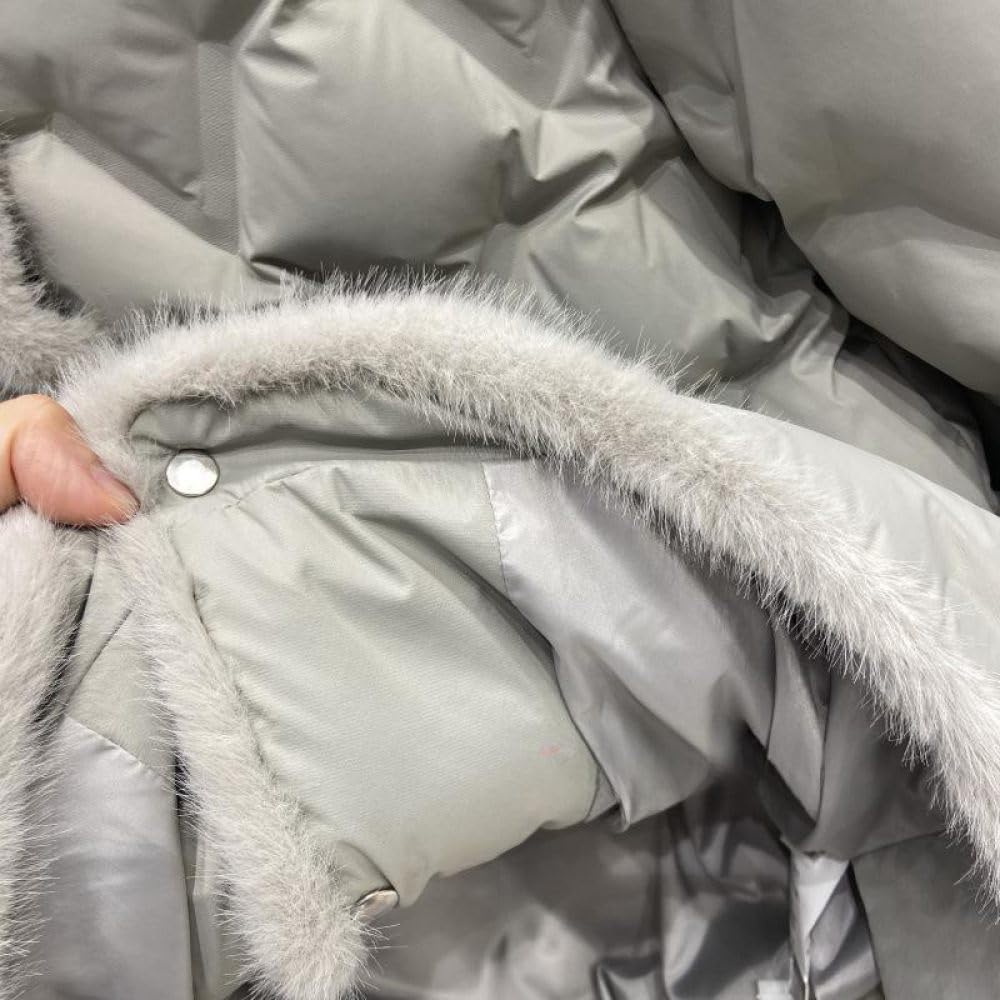 BROLEO Chaqueta Acolchada para Mujer,Chaqueta De Plumón con Cuello Alto De Piel Sintética Corta,Ligera Y Cálida,Ropa De Abrigo con Bolsillo,Chaqueta Aislante,Trabajo Al Aire Libre,Regalos para Damas