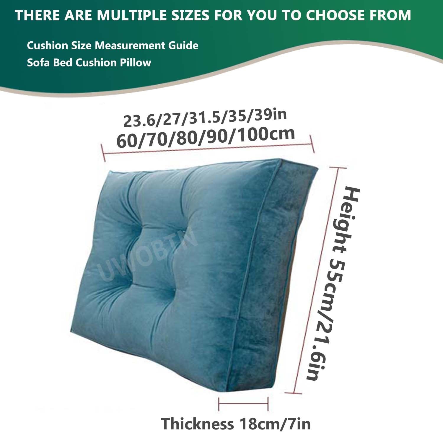 Cuscino Lombare Grande Per Letto - 45x45x20cm, Velluto, Supporto Schiena E Gambe