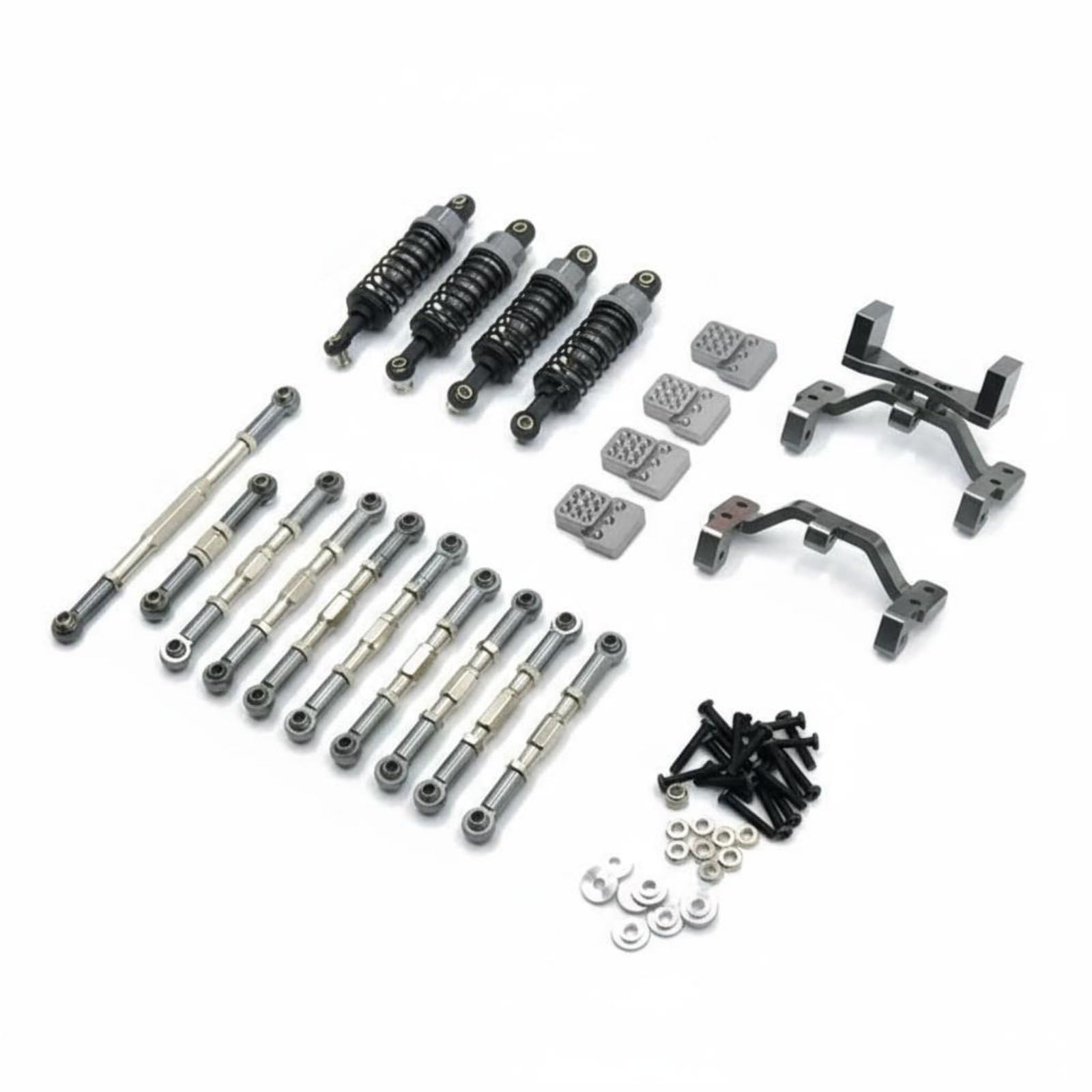 Fahrzeug Spielzeug RC Tuning Metall Stoßdämpfersystem Lenkungszubehör Bausatz für Hobbyenthusiasten Modellautos Und Sammlung, Titanium
