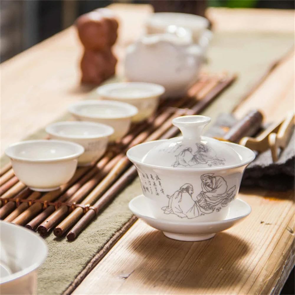 Porcelanowy zestaw do herbaty Gaiwan Kung Fu, Ceramiczny zestaw do herbaty Gaiwan Kung Fu w kolorze czarnym, 130 ml