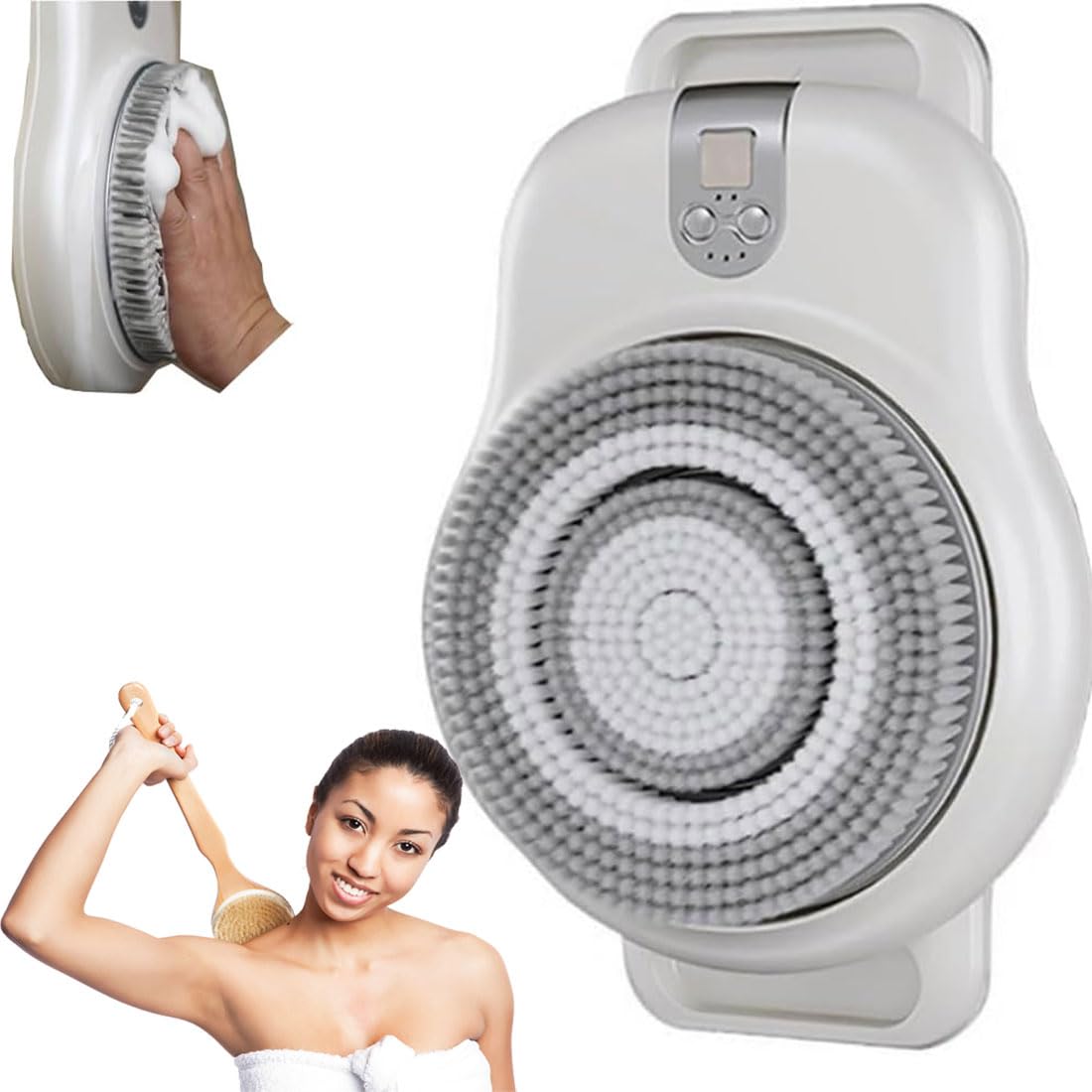 Brosse de bain électrique pour le dos idéale seniors et mobilité réduite