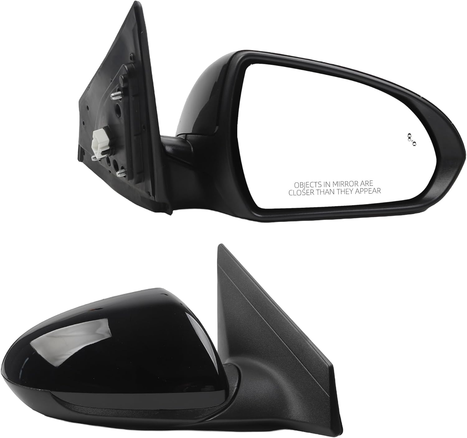 Dasbecan Right Passenger Side Mirror Compatible with Hyundai Elantra 2017 2018 2019 2020 Heated Manual Folding Blind Spot Replace# 87620F3020 HY1321226 (7Pins Paint) Black