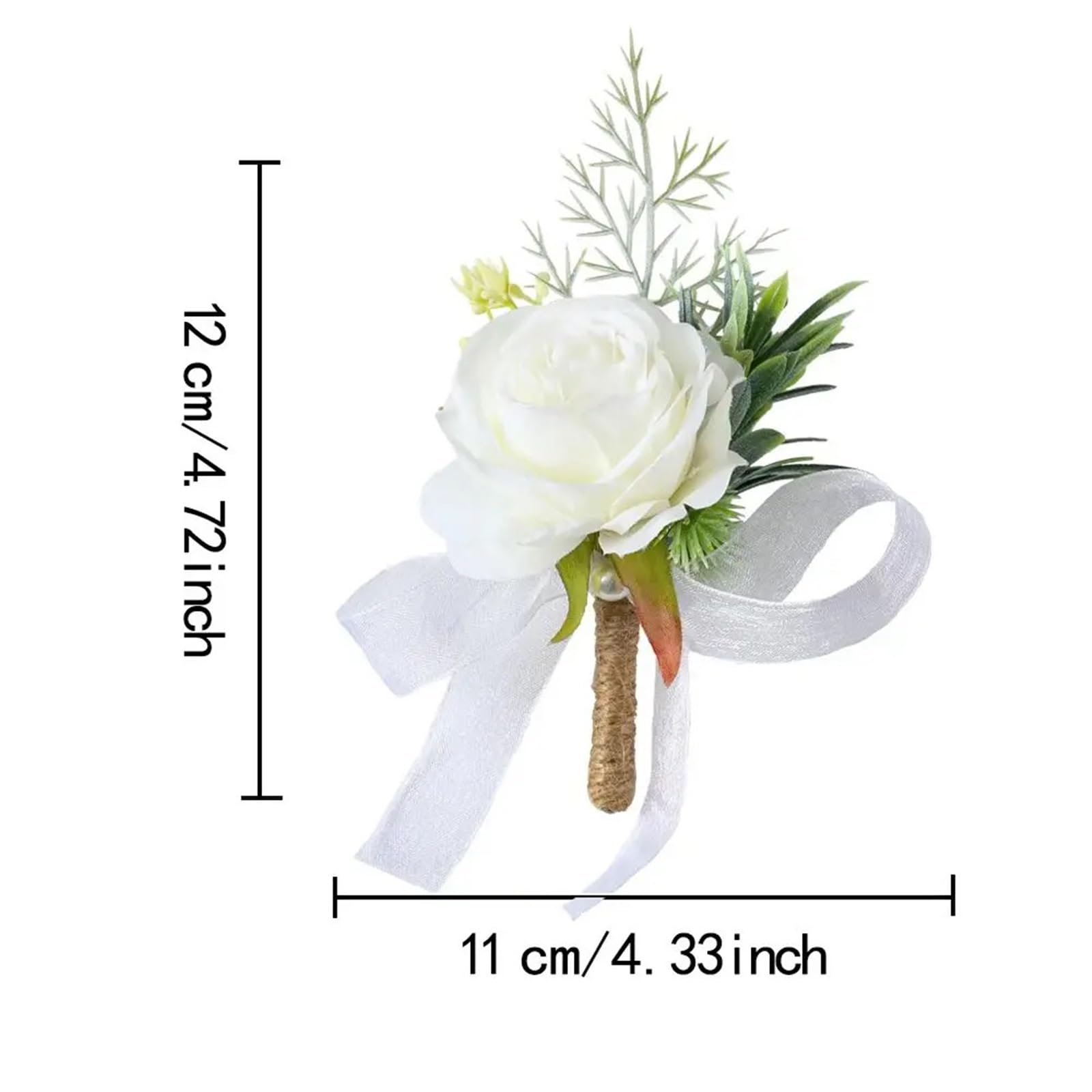 Fiore sul Petto di Nozze, Polso della Damigella d'Onore Sposa dello Sposo, Accessorio, Simulazione del Nastro Rosa, ghirlande(6pcs-Corsage)