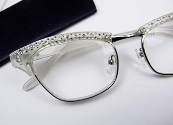 Circleperson Women Cat eye Reading glasses Rhinestone reader Vintage style