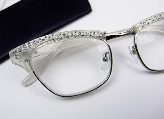 Circleperson Women Cat eye Reading glasses Rhinestone reader Vintage style