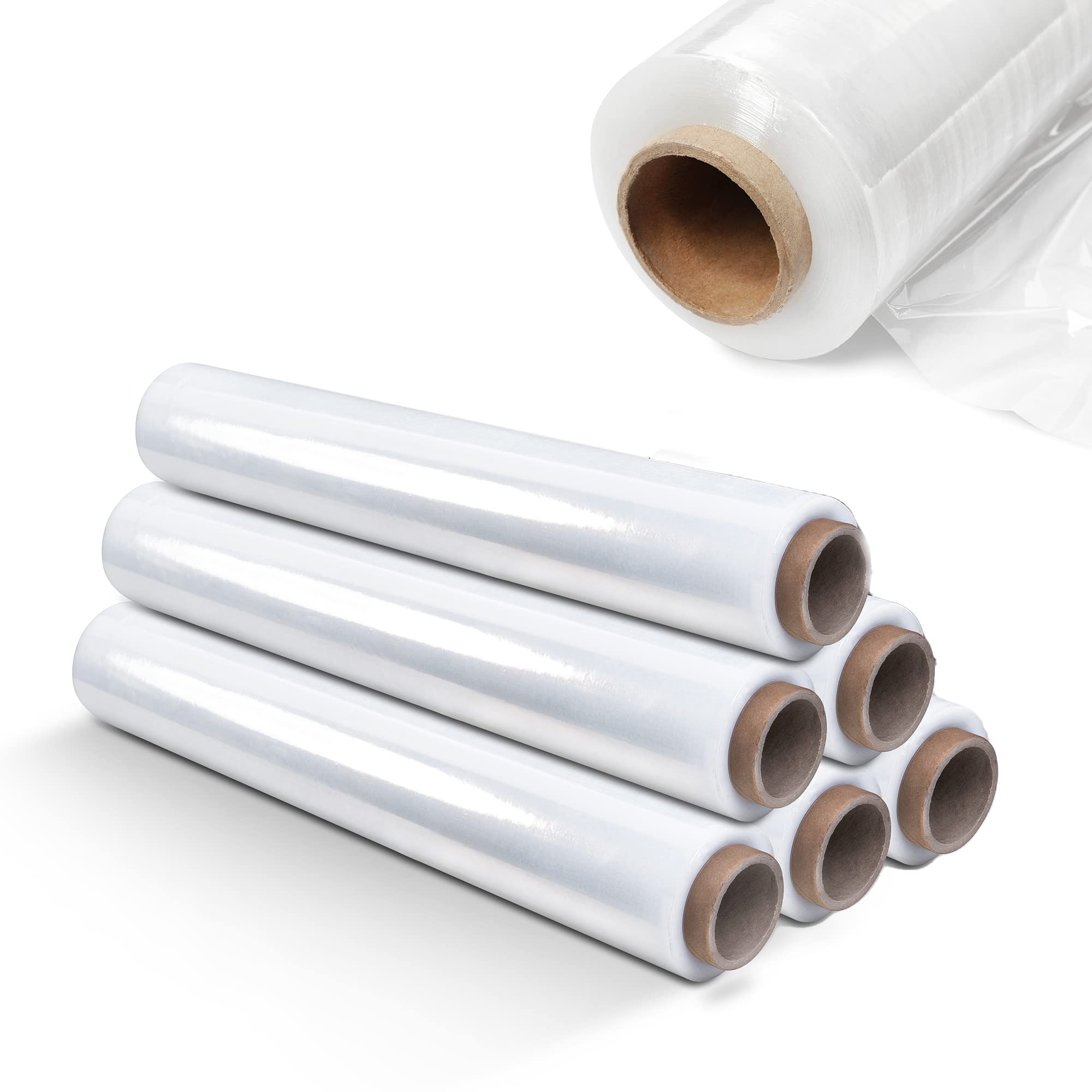 KADAX Pellicola elastica trasparente, 300 x 50 cm, pellicola di plastica per trasloco, 3 kg, per mobili, magazzini, trasporto, pellicola avvolgente, pellicola per imballaggio (set da 6 pezzi)
