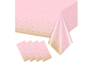 FunnyPars Pink and Gold Plastic Tablecloth: The Perfect Party Accessory