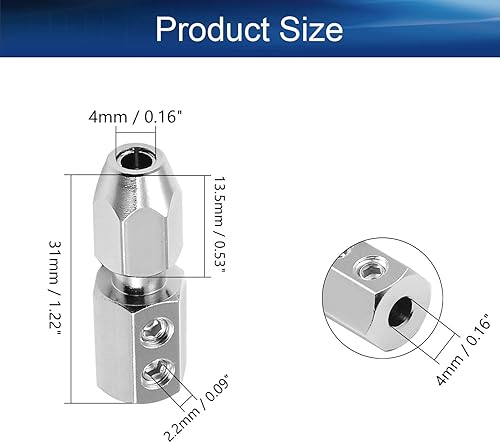 Miniatura 2 de Acoplador flexible para eje de motor de 0.157in y eje flexible de 0.157in, acoplamiento flexible RC Boat Forword, (Bettomshin)