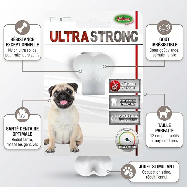 Foto 2 de 8 de ZOOPIZ Ultra Strong Hueso con relleno de 12 cm para perro, juguete resistente de nailon con sabor a carne