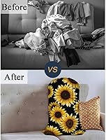 Vista 5 de Swono Cesta de lavandería de gran capacidad, diseño de girasoles, ramo romántico de hojas florales clásicas, cestas de almacenamiento