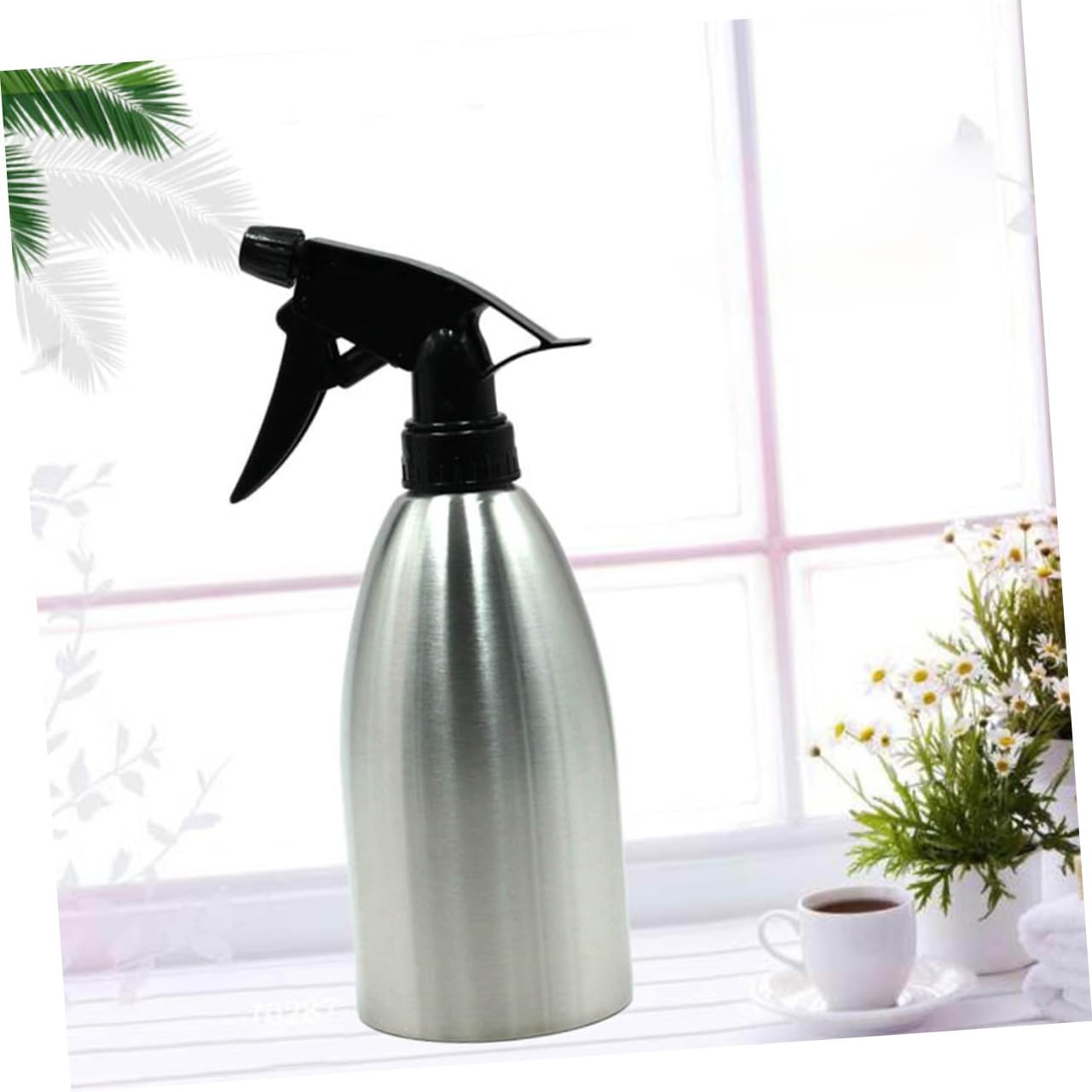 Stainless Steel Spray Bottle Edible Oil Dispenser with Hidden Nozzle Food-grade High Temperature Resistant Seasoning Bottle for Cooking Grilling and Salad Dressing
