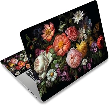 DINKY Laptop Skin Sticker Decal, 16" 16.5 17 17.3 inch Laptop Universal Reusable Vinyl Skin Stickers Art Cover Decal Notebook PC Personalized Protector Flor
