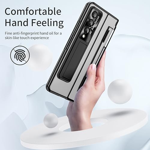 Miniatura 7 de Funda transparente para Samsung Galaxy Z Fold 3 con protección de bisagra plana, cubierta todo incluido Protector de pantalla integrado Protector