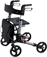 Andador 4 Rodas Dobrável Com Freio E Cesta Premium Hidrolight