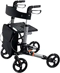 Andador 4 Rodas Dobrável Com Freio E Cesta Premium Hidrolight