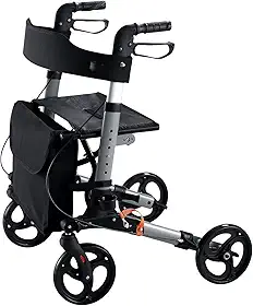 Andador 4 Rodas Dobrável Com Freio E Cesta Premium Hidrolight