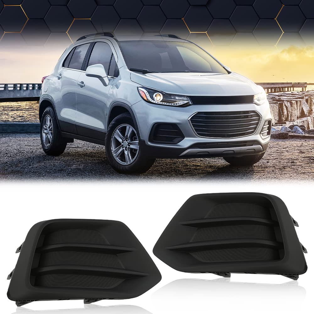 PIT66 Fog Light Covers Compatible with Chevy Trax 2017-2022 Fog Lamp Accessories Front Driver & Passenger Side Bumper 42537708, GM1039226, 42537707, GM1038226