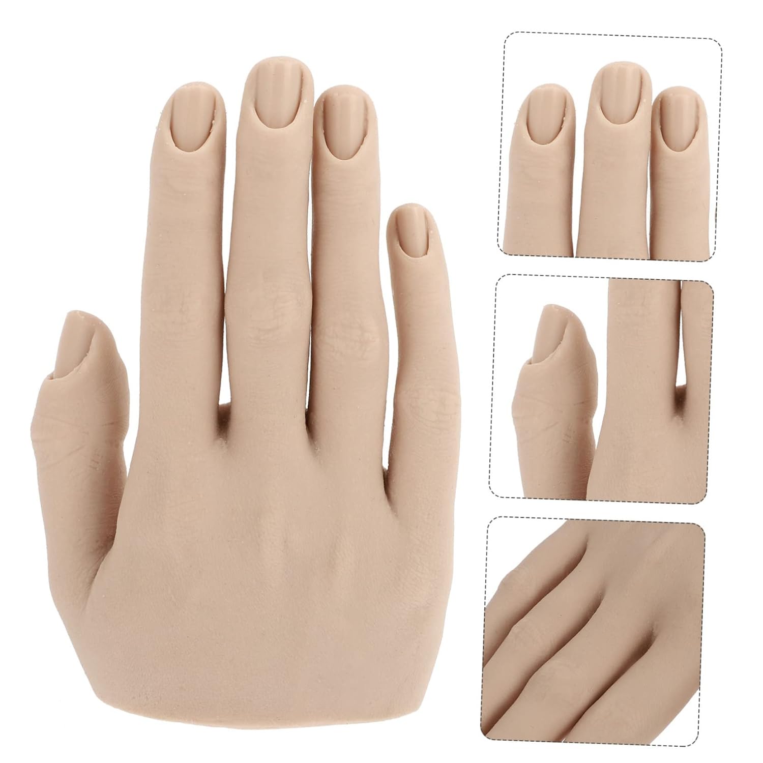 NOLITOY Nail Art Supplies Fake Hand Manicure Prosthetic Nail Training Hand Kit