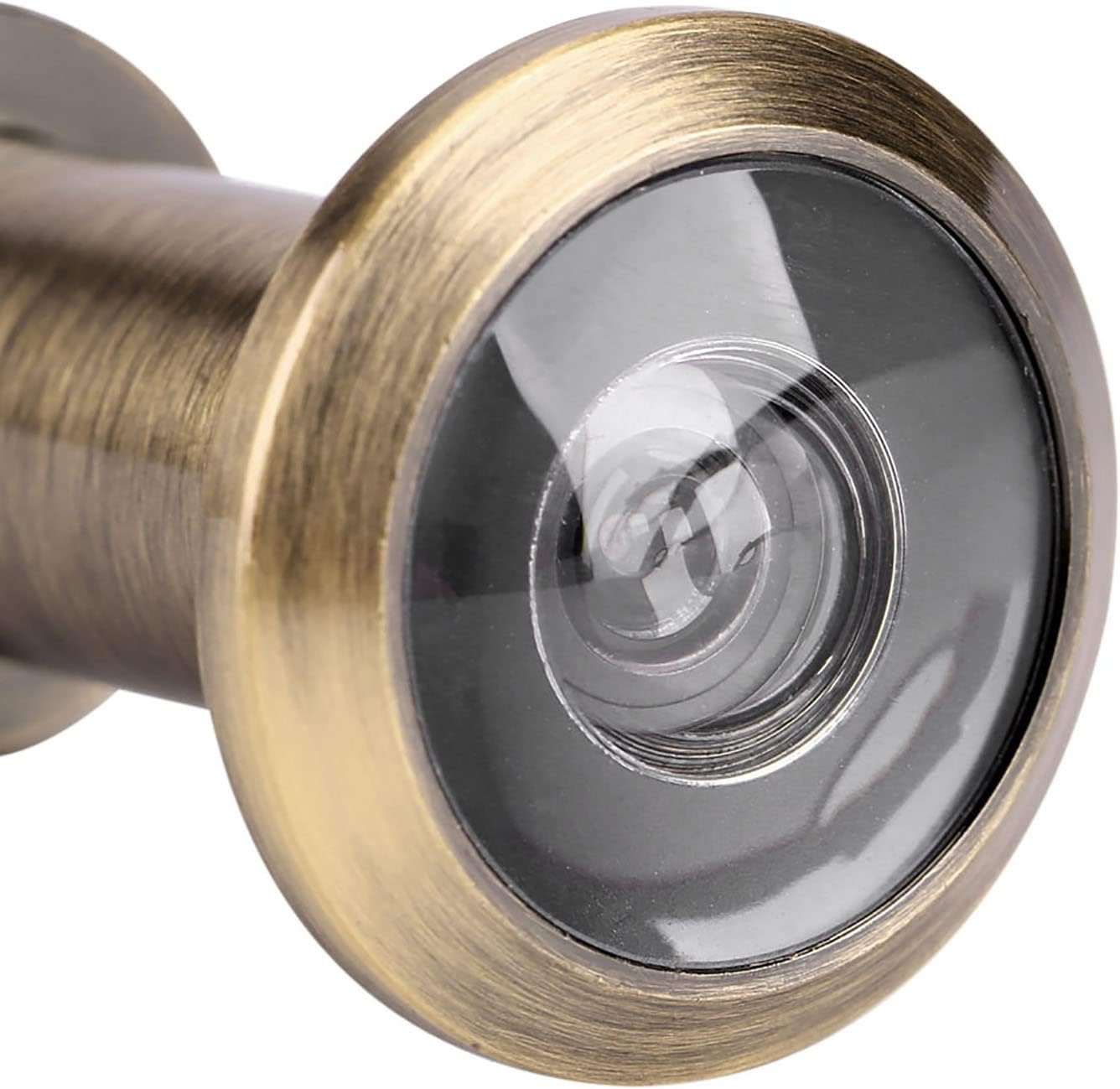 200 Degree Wide Viewing Angle Door Viewer Heavy Duty Cover for Security Doors (Antique Brass)