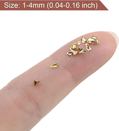 Miniatura 4 de uxcell Chips de vidrio triturado de 2 colores, vidrio metálico con purpurina irregular de 0.039-0.157 in para manualidades, relleno de joyas,