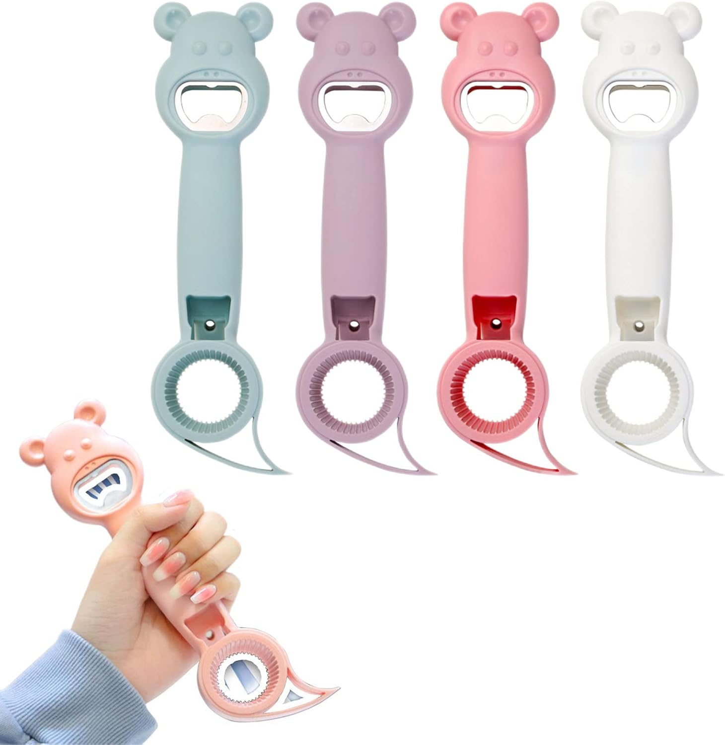 4 in 1 Bottle Opener, 4 Pcs Multifunction Jar Can Beer Bottle Opener (4 Pcs) : Home & Kitchen