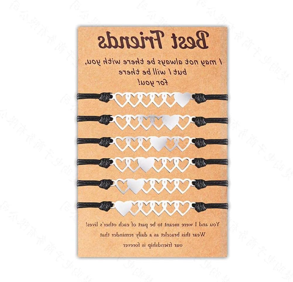 [Lerpwige] 6x Promise Bracelets, Matching Promise Bracelets, Hollow Hearts, Friendship Bracelets