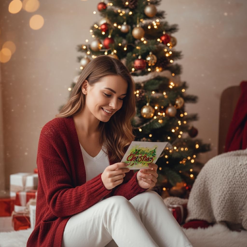 Merry Xmas Quilling Card, Christmas Card, Religious Greeting Card, Artful Quilling Quilled Card for Holiday, New Year, Mom, Dad, Grandma, Friend, Boss (Merry Xmas) - Image 5