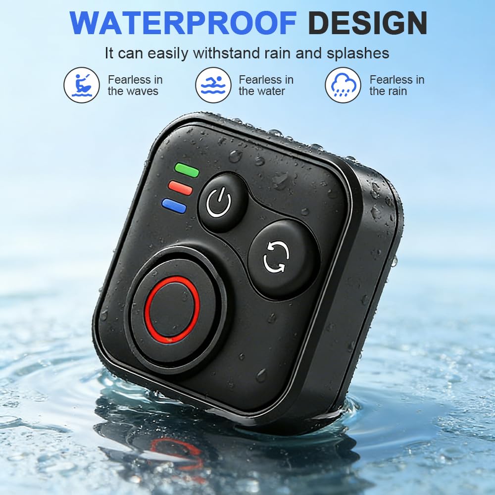 Bluetooth Fernbedienung für Insta360 X5/X4/X3/Ace Pro 2/Ace Pro/GO3S/GO3/GoPro Hero 13/12/11, Wasserdicht Wireless Fernbedienung Zubehör mit Bis zu 96H Betriebsdauer & BT5.1, 50M Reichweite