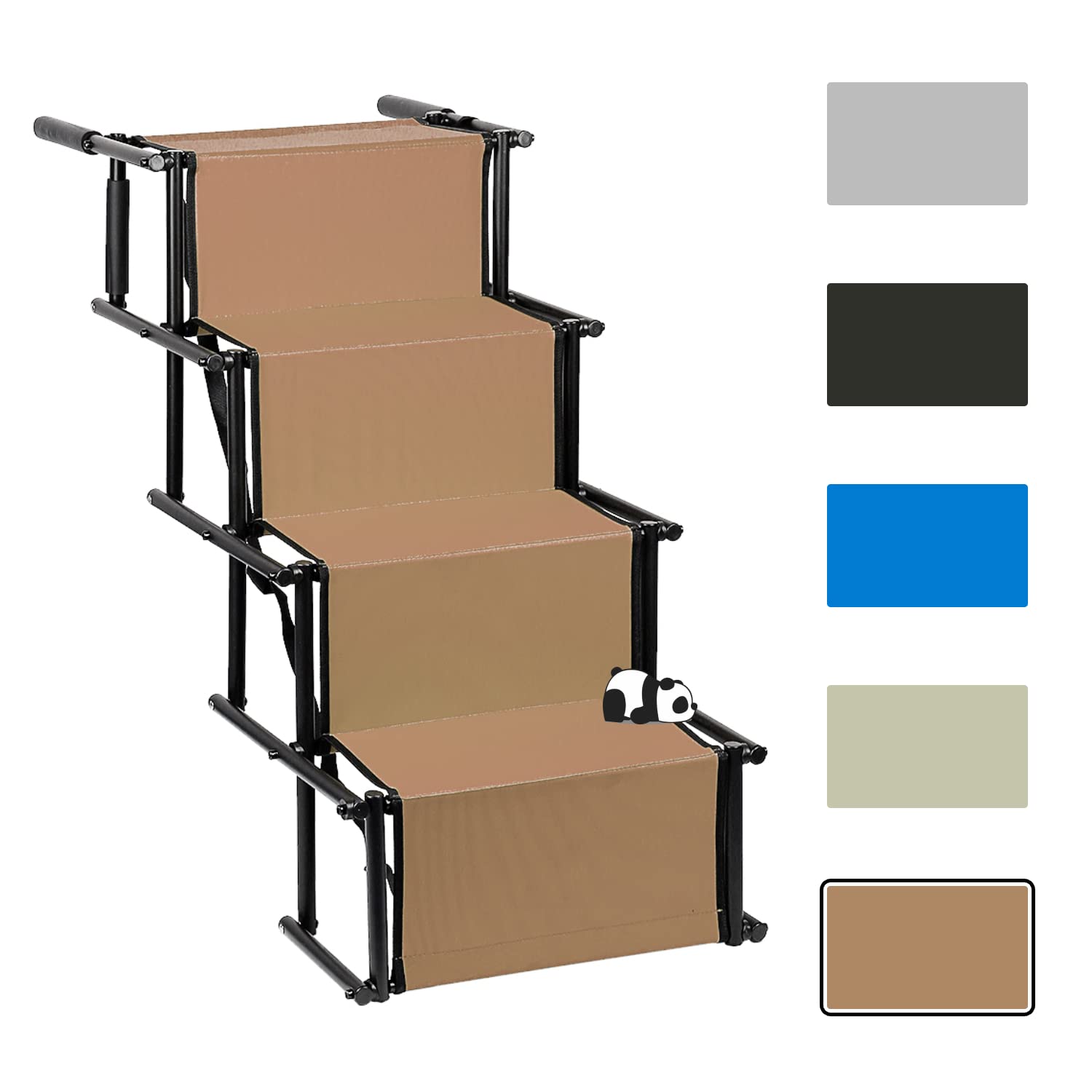 Oprijplaat voor honden, belastbaar tot 60 kg, hondentrap, opvouwbaar, 5 treden, hondentrap, auto, verstelbare helling, hoogte 56-76 cm, hondenhelling voor auto, bank of bed (grijs Oprijplaat voor honden, belastbaar tot 60 kg, hondentrap, opvouwbaar, 5 treden, hondentrap, auto, verstelbare helling, hoogte 56-76 cm, hondenhelling voor auto, bank of bed (grijs
