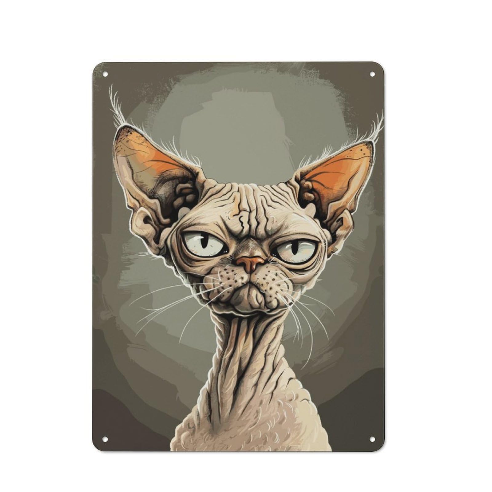 Junmoney Devon Rex Caricature Metal Plaque 40X30cm With For Garage Wall, Retro Decor, For Garage Decor Collectors Refreshing A Room In Autumn