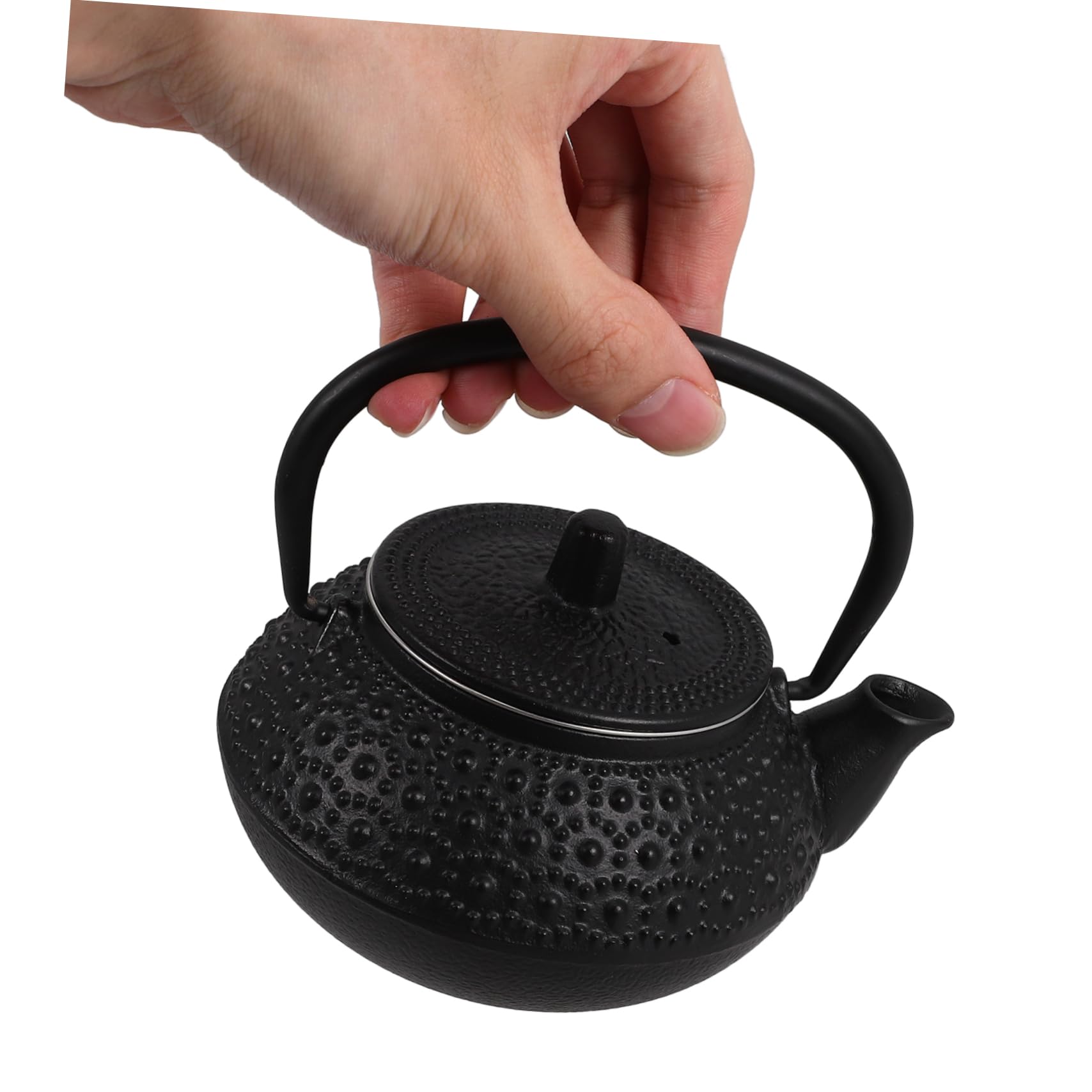 Tetera de Hierro Fundido Negra de 0, 3 L con Infusor | Apta para Estufa, Diseño Simple y Elegante, Estructura Estable y Robusta