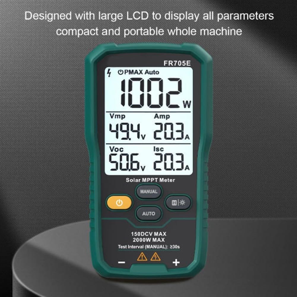 Tester fotovoltaico FR705 per professionisti dell'energia solare misura l'uscita del pannello in condizioni di carico e circuito aperto (FR705E)