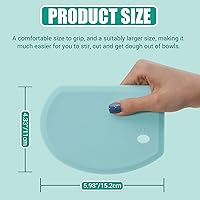 Vista 3 de Raspador de masa de silicona con lámina de acero inoxidable, raspador de tazón flexible de borde curvo para hornear, raspador de banco de silicona