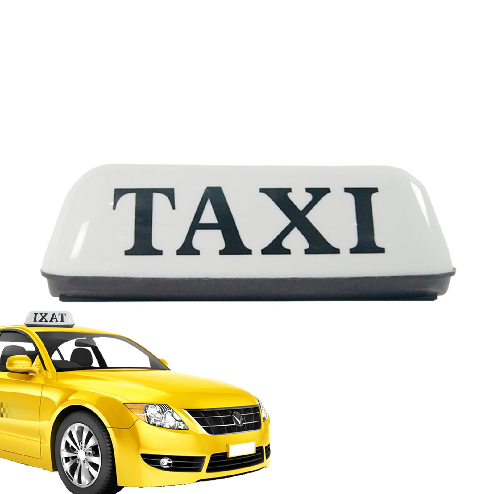 Taxi Light, Car Roof Sign, Retro LED Cab Indicator, Bright Yellow PP Shell with Magnetic Base, For Taxi Drivers Night Use Visibility, 13.23x6.06x4.45 Inches, Yellow, White, 1 Piece