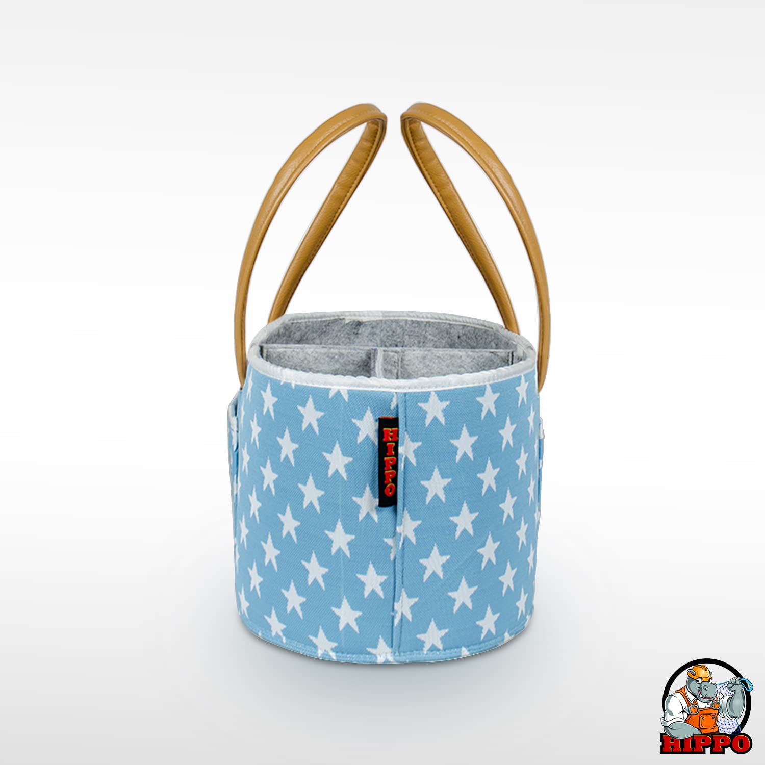 HIPPO Baby Diaper Caddy Diaper Stackers Organizers - Felt Storage Mother Bags - For Diaper & Baby Wipes, Nursery Storage Foldable And Portable (Xlarge, Blue-Star) 1