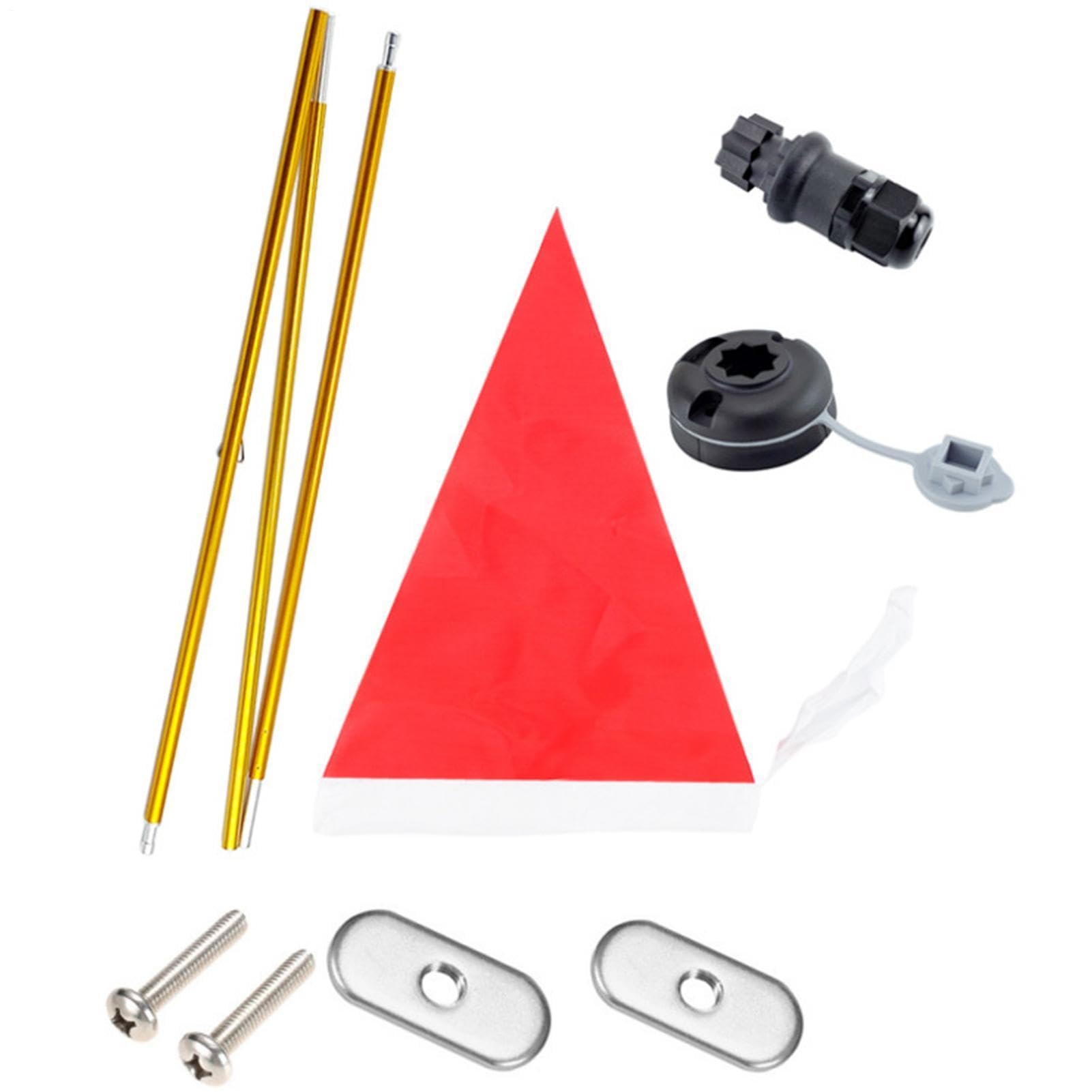 Drapeau de sécurité pour bateau avec mât pliable et base en aluminium pour la navigation marine