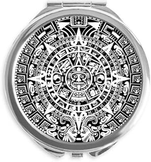 Ancient Egypt Pattern Art Outline Hand Compact Mirror Round Portable Pocket Glass