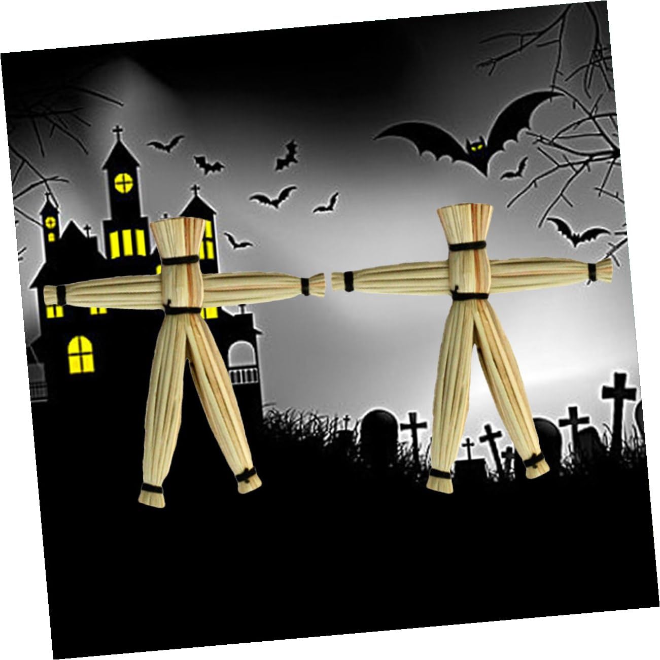 ORFOFE 2 Pezzi Bambola Magica Spaventapasseri Giocattolo Trucco Spaventoso per Halloween Facile da Usare Prop Decorativo per Scherzi e Feste