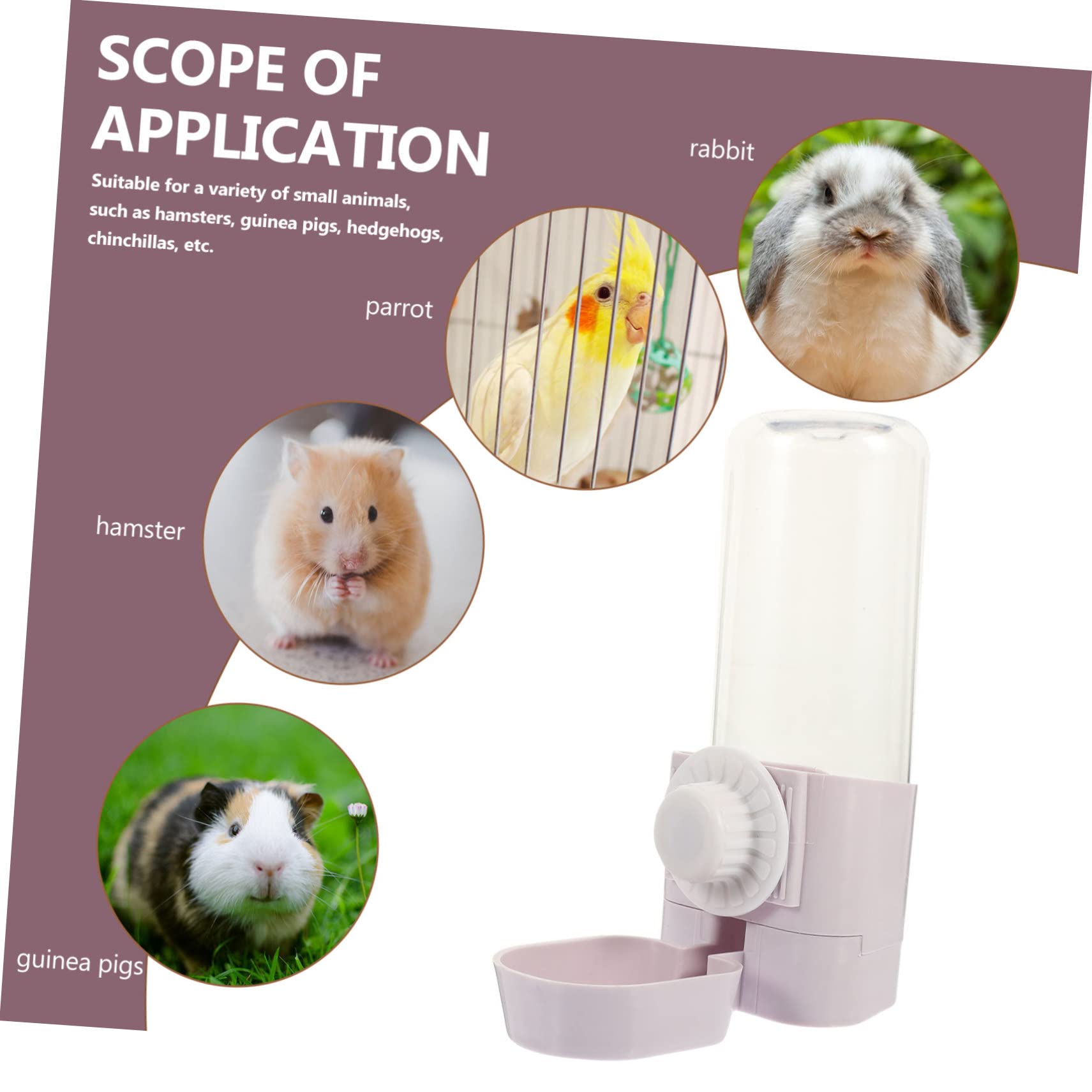 VANZACK 3pièces Bouteille Eau pour Animaux De Compagnie Abreuvoir Suspendu pour Rongeurs Lapins Et Hamsters Distributeur Automatique sans Fuite pour Cages Accessoire Pratique pour Petits
