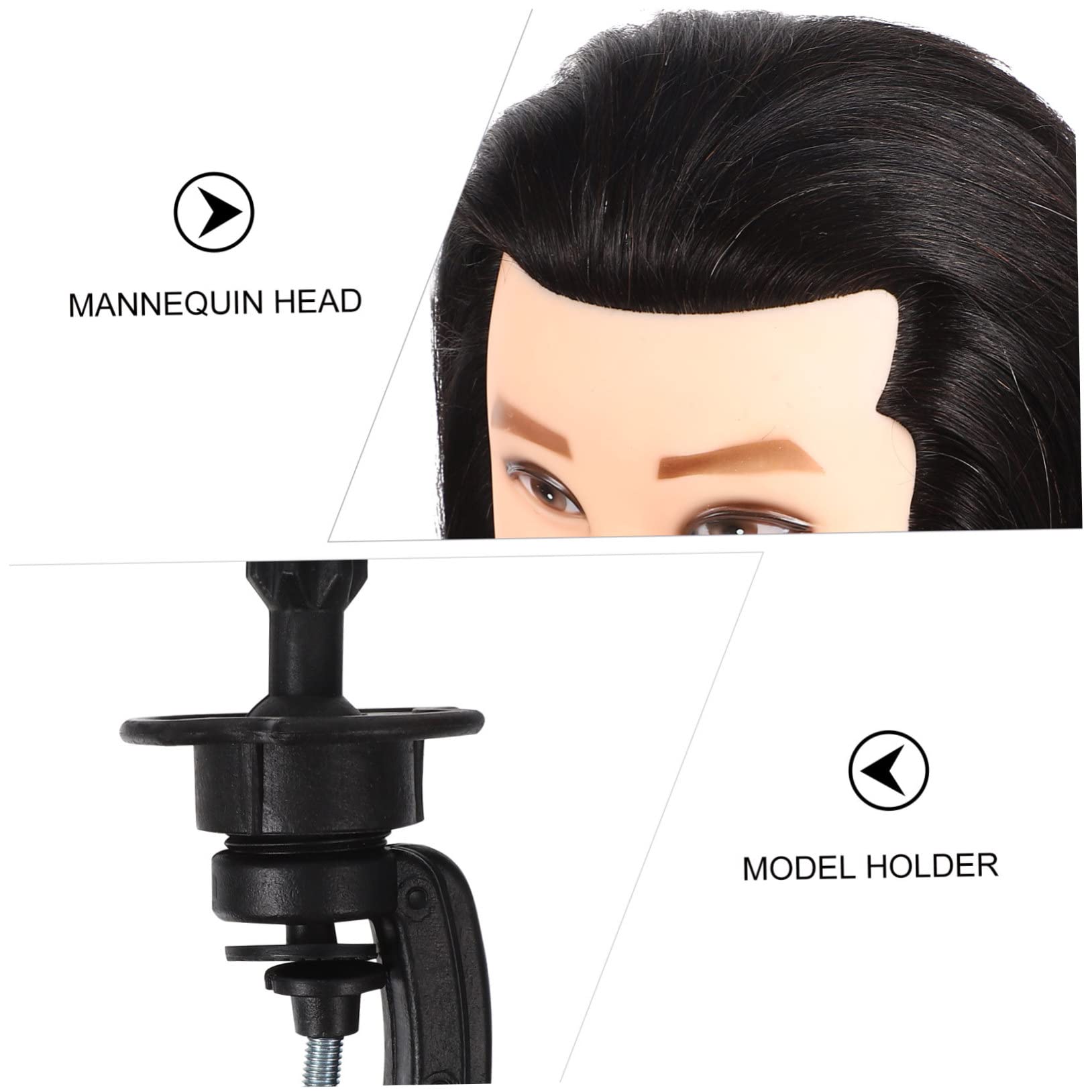 Trainingskopf Herren Echthaar Frisierkopf mit Bart Mittlere Hitzebeständig Realistische Details für Friseurschüler Hairstyling Übung und Bartpflege