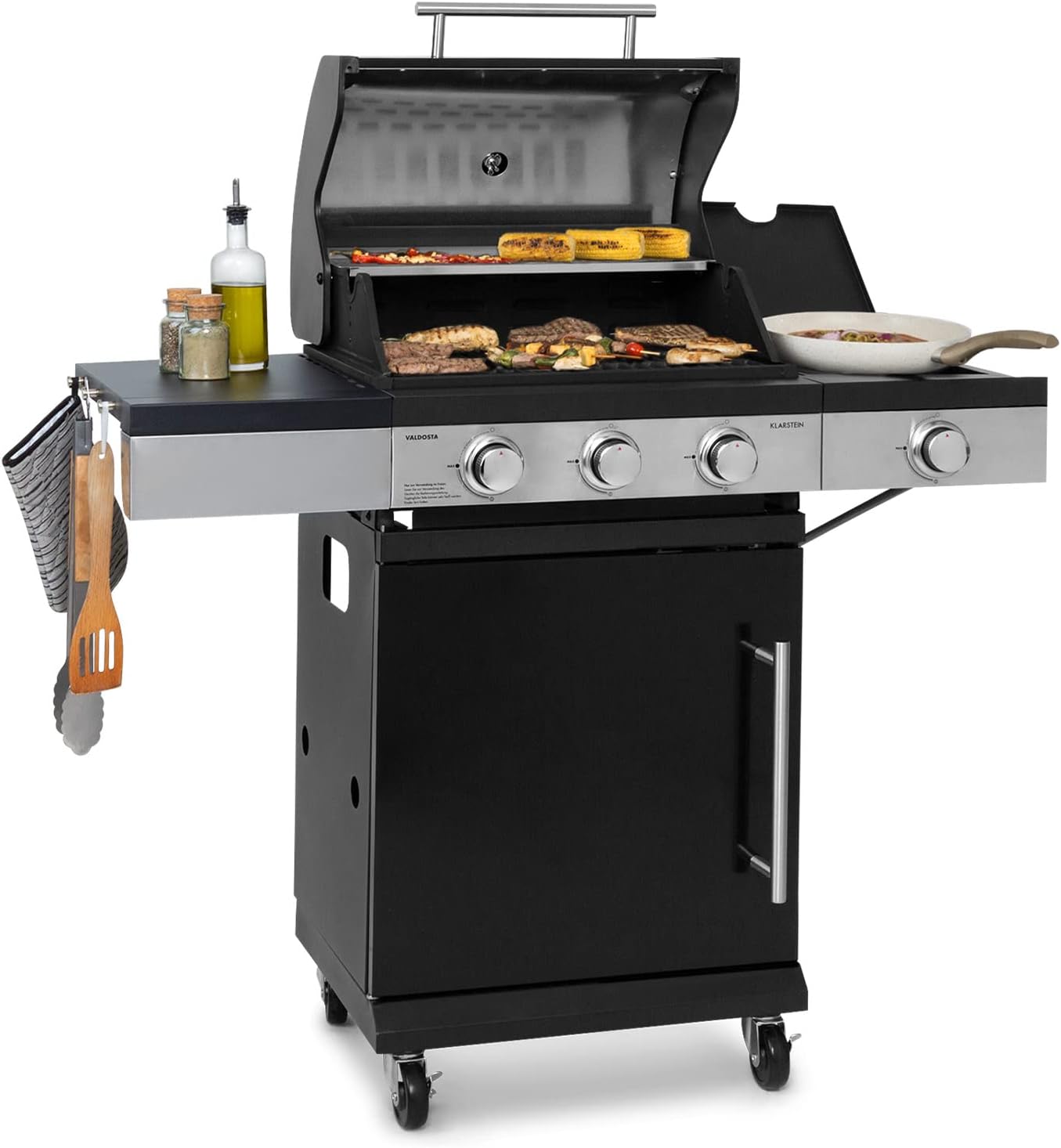 Griglia Barbecue A Gas Char-Broil 4 Fuochi Con Fuoco Laterale - Argento Nero - Foto 2