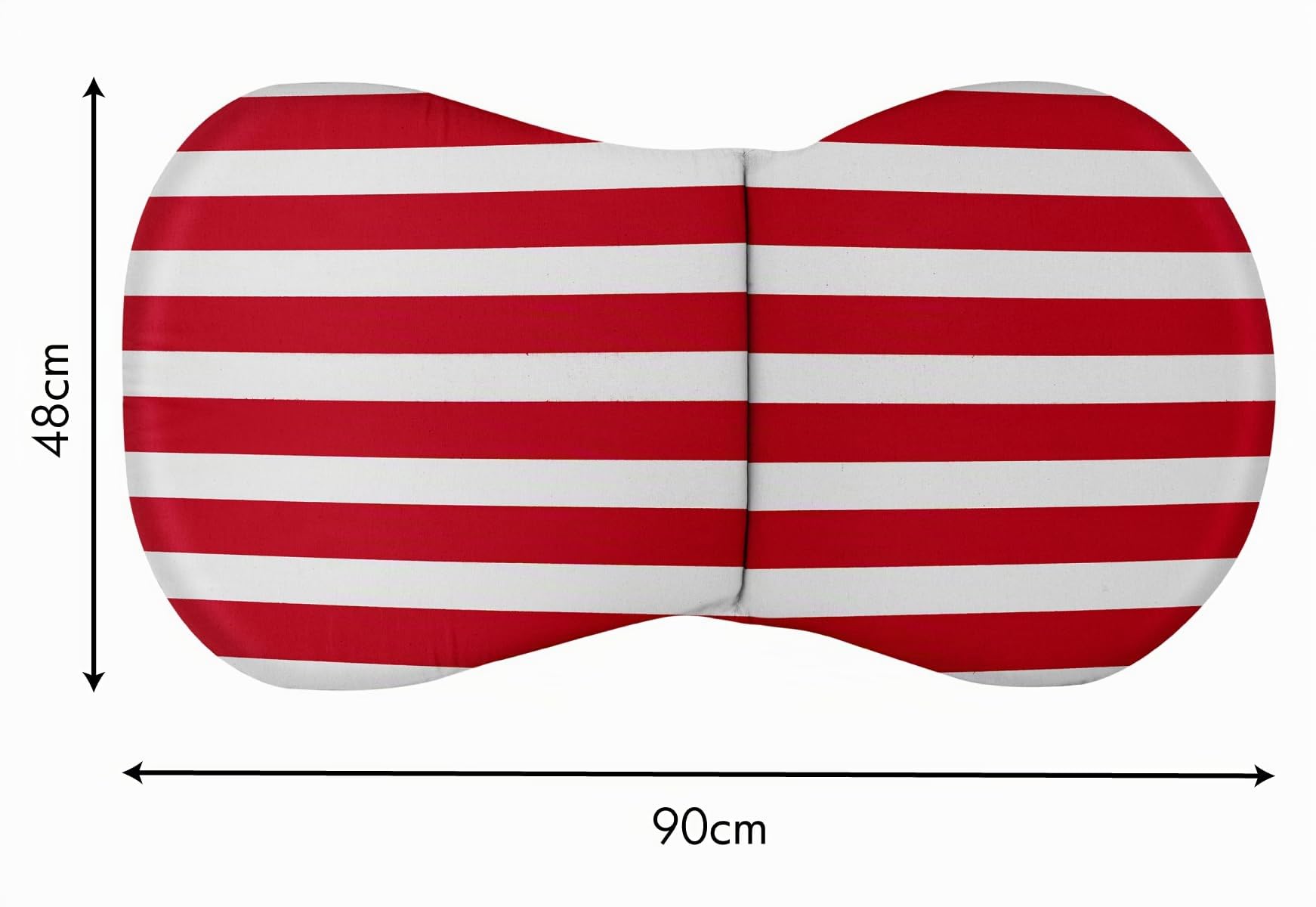 CHELY INTERMARKET Cojines Guitarra Exterior Packs 90x48x4cm Algodón Poliéster Cremallera Cordones Ajuste Universal Suave Jardín Terraza Playa Piscina Comodidad (Rojo Blanco Raya, Pack x2)
