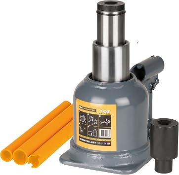 10 Ton Low-Profile Hydraulic Bottle Jack 120-260mm Lifting 45mm & 6mm Screw Extensions