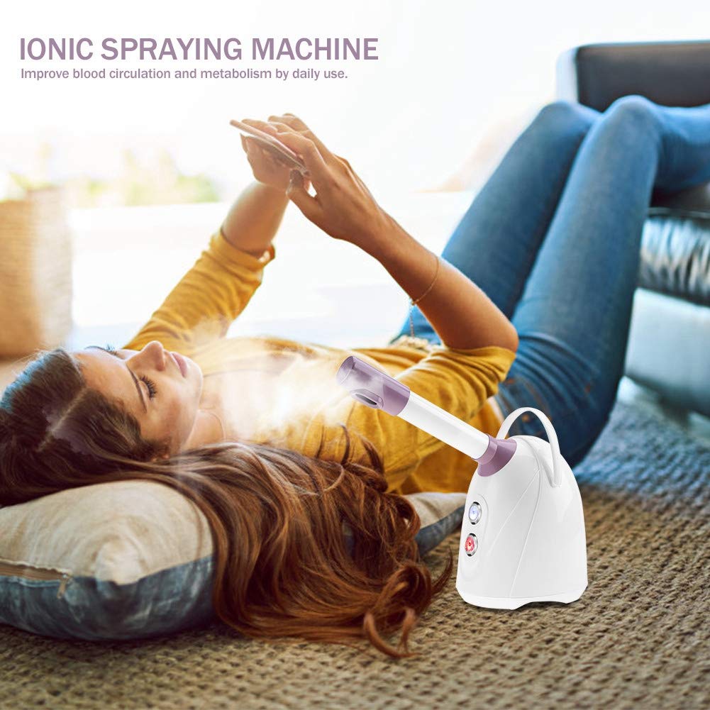 Vaporizzatore facciale per sauna - Nano ionico Vaporizzatore facciale caldo Nebbia facciale Viso Home SPA SPA Umidificatore viso Sprayer Donna Uomo idratante Pulizia dei pori(EU)