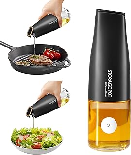 YARRAMATE Large Capacity Auto Flip Oil Dispenser Bottle for Kitchen – 500ml /17oz Aesthetic Cooking Glass Oil and Vinegar ...